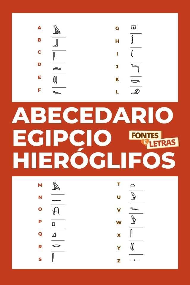 Letras egípcias para copiar | Alfabeto egípcio con hieroglifos