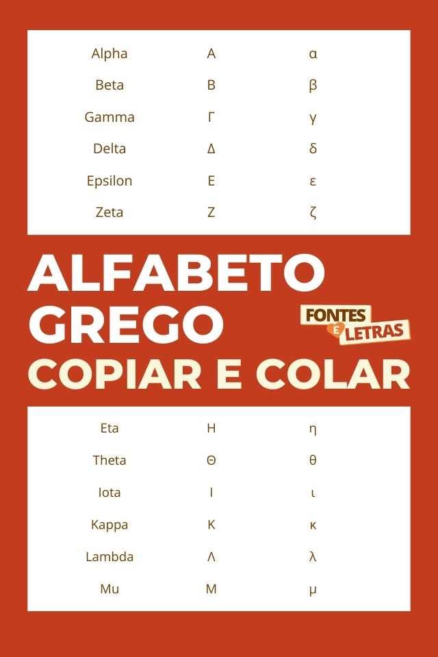 Alfabeto grego | Letras gregas para copiar