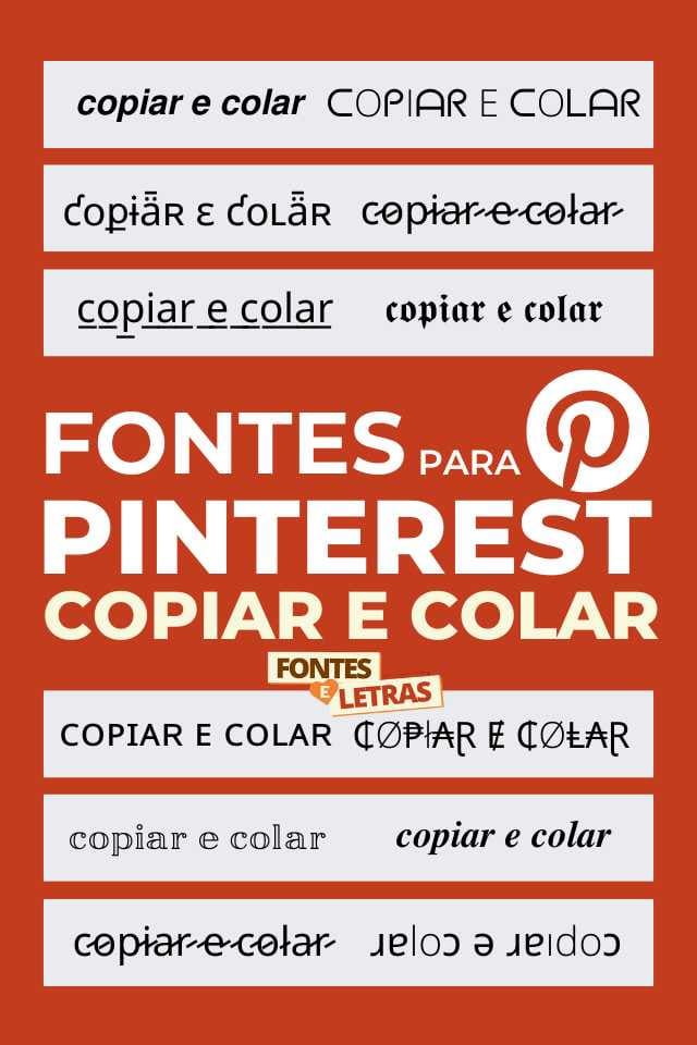 Letras para o PINTEREST | Fontes e tipos de letra para copiar e colar