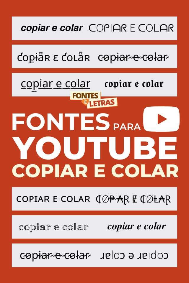 Letras de músicas para o YouTube. Fontes e tipos de letra para copiar e colar