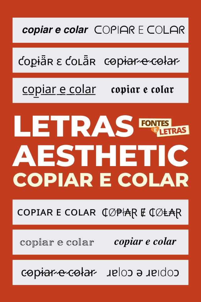 Letras aesthetic para copiar y pegar | Gerador de fontes<