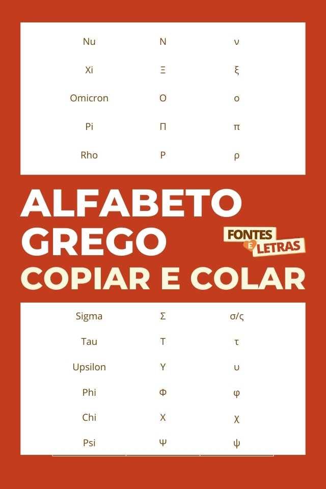 Alfabeto grego | Letras gregas para copiar