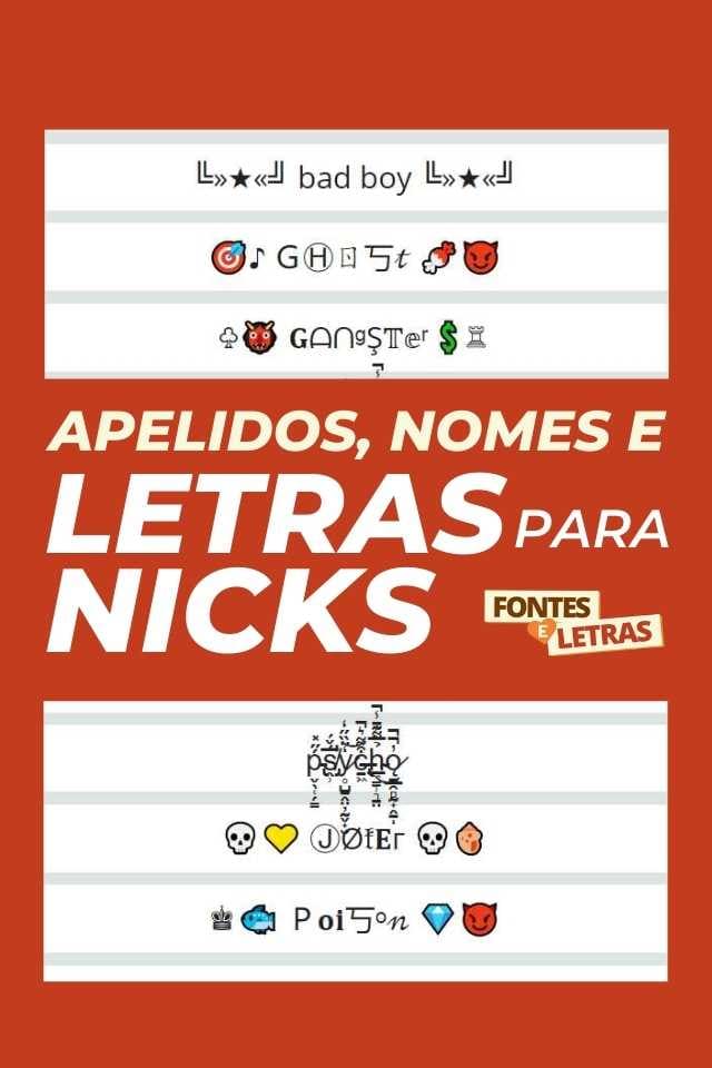 Gerador de letras para apelidos | nome, nick e apelido estranho e bonito