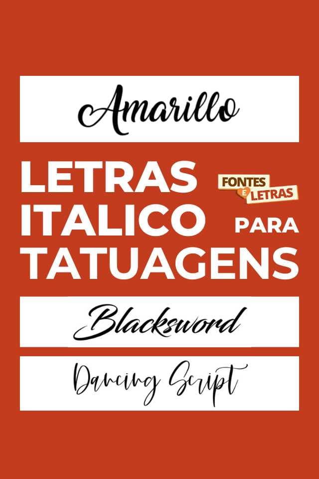 letras tatuagens italico